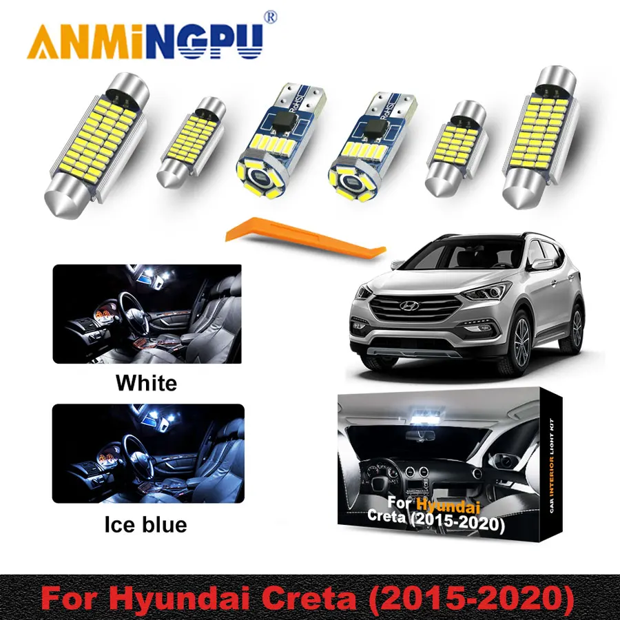 

Interior LED For Hyundai Creta 2015 2016 2017 2018 2019 2020 Canbus Vehicle Bulb Indoor Dome Map Reading Trunk Light Kit 10Pcs