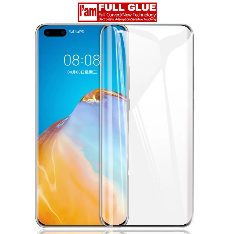 Закаленное стекло для защиты экрана с полным клеем Huawei P30 P40 Pro Plus Mate 30 Nova 7 Honor 3D