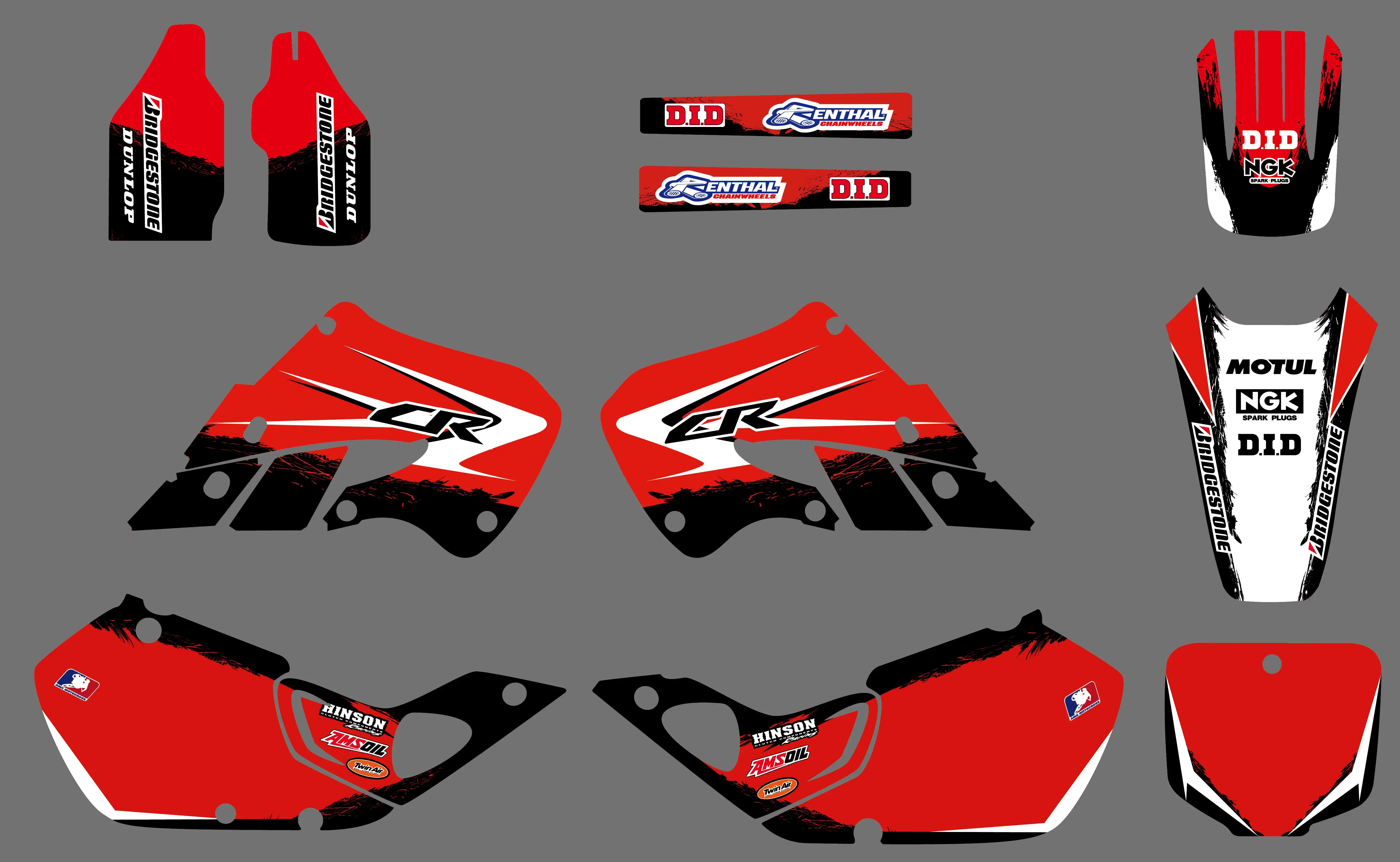 0514 новый стиль красный и белый команда наклейки графика фоны для Honda CR125 1998 1999 CR250