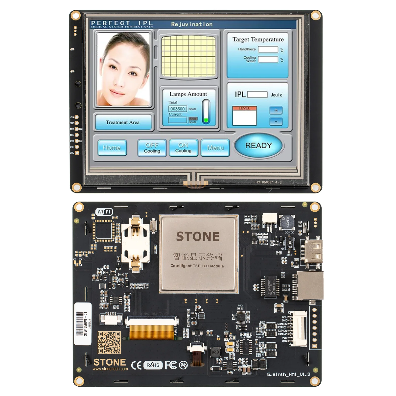 5.6 Inch HMI Embedded Programmable Intelligent TFT LCD Module TFT Display with Powerful GUI Software Design