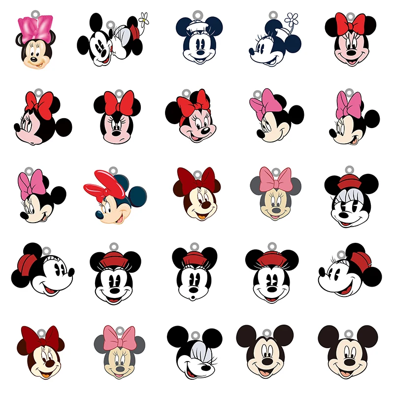

Disney Big bow Minnie Mouse High Quality Epoxy Resin Perforated Pendants Acrylic Jewelry DIY Making Accessories Jewelry MIK304