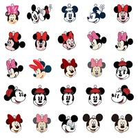 disney big bow minnie mouse high quality epoxy resin perforated pendants acrylic jewelry diy making accessories jewelry mik304