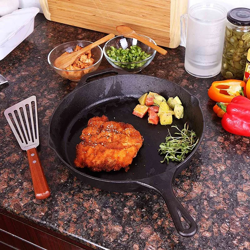 

3Pcs Cast Iron Skillet,6 Inch, 8 Inch and 10Inch Non-Stick Skillet Pre-Seasoned Frying Pan for Frying Saute Cooking Meat