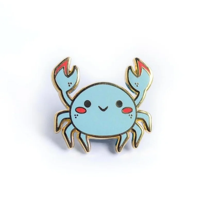 Новинка эмалированные заколки в форме краба милые для лацканов подарочные