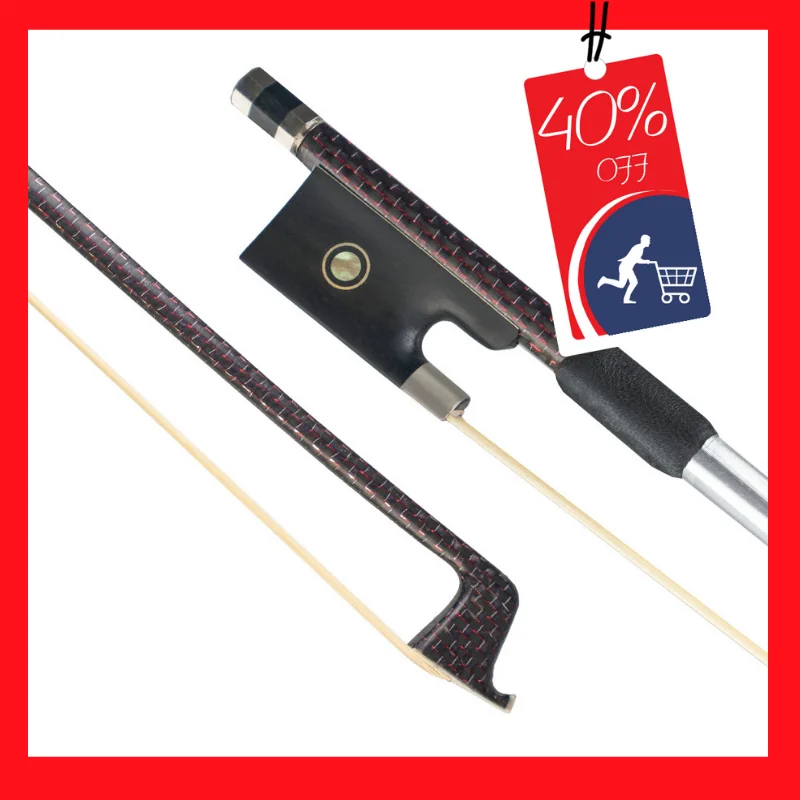 Бант для скрипки из углеродного волокна в оплетке размер 4/4 белый монгольский