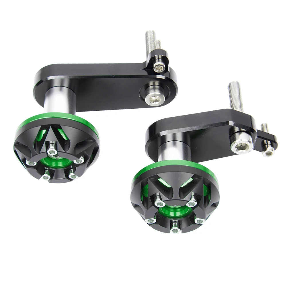 Мотоцикл ZX-6R 09 10 11 12 Рамка слайдер Краш колодки протектор крышка двигателя для Kawasaki Ninja ZX6R ZX 6R 2009 2010 2011 2012 - Цвет: Green