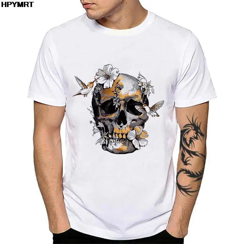 

Aesthetic skull Print T Shirt Men Short Sleeve O-Neck Loose Tshirt Summer Tee Shirt Male Harajuku Graphics T-shirt Tops Clothes