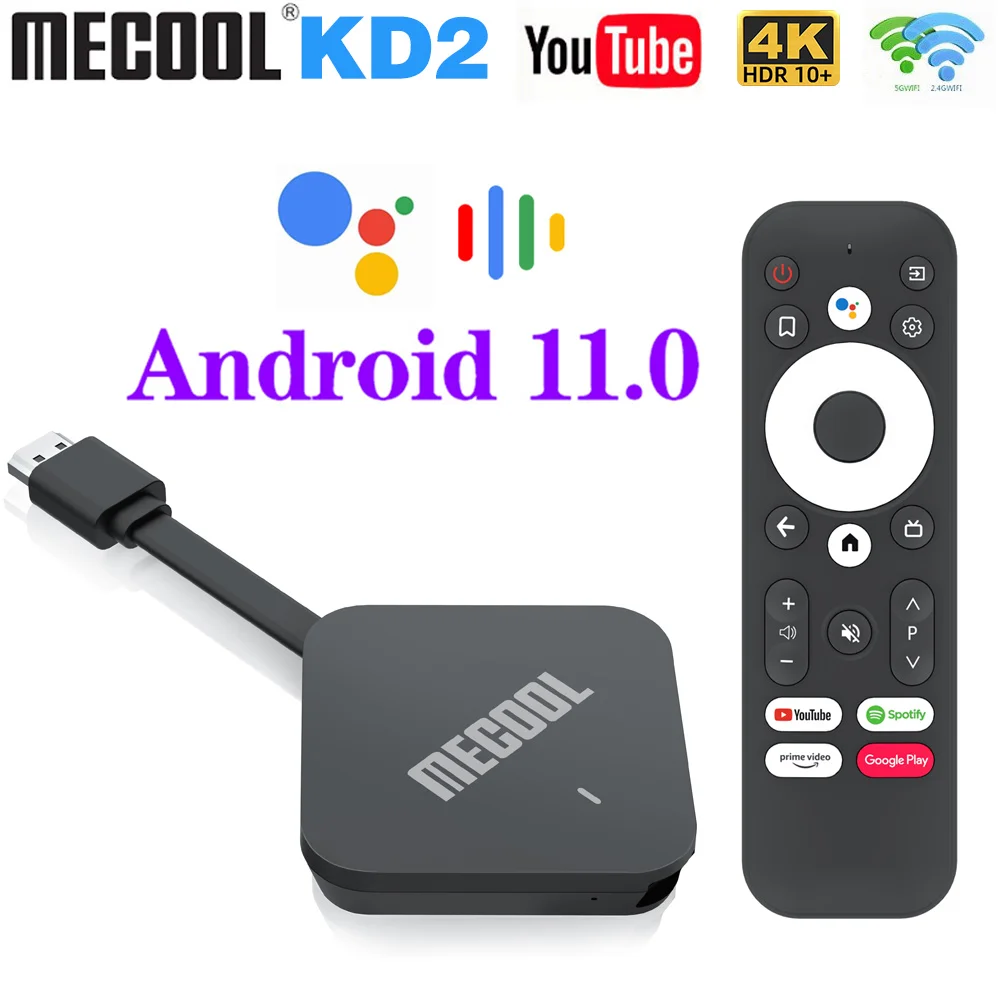 

Mecool KD2 TV Stick Amlogic S905Y4 TV Box Android 11 4GB 32GB Google Certified Support AV1 1080P 5G Dual Wifi BT5.0 TV Dongle 4K