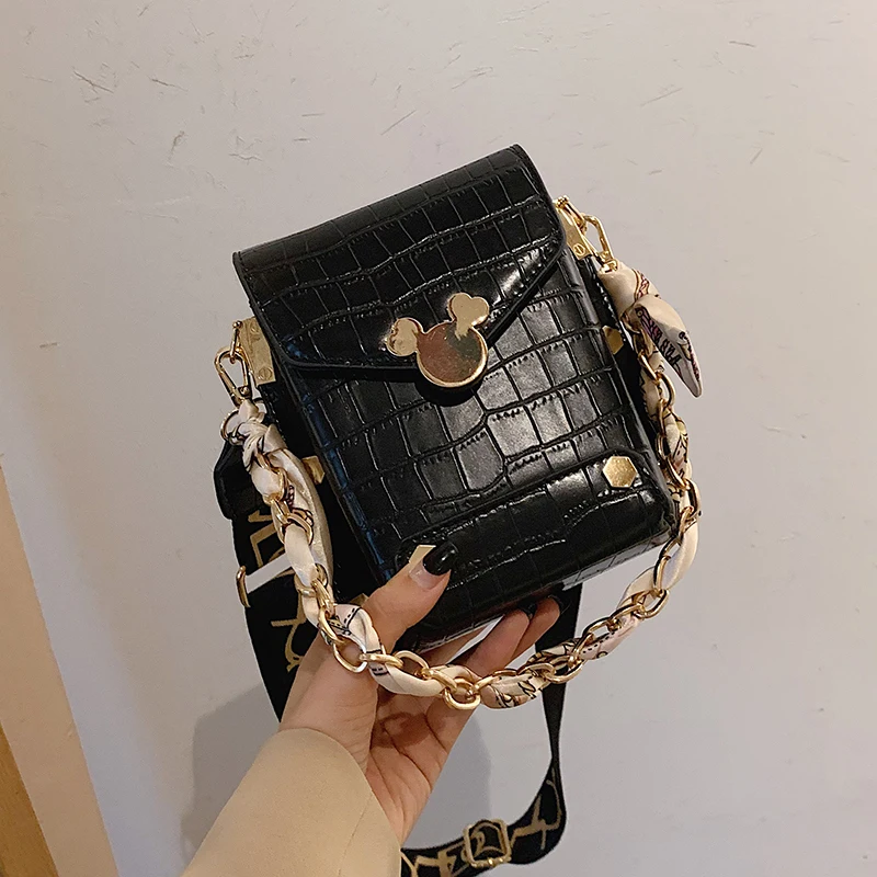 

2021 New Net Red Small Fashion Chain Mobile Phone Bag Foreign Style Versatile One Shoulder Slant Span Female