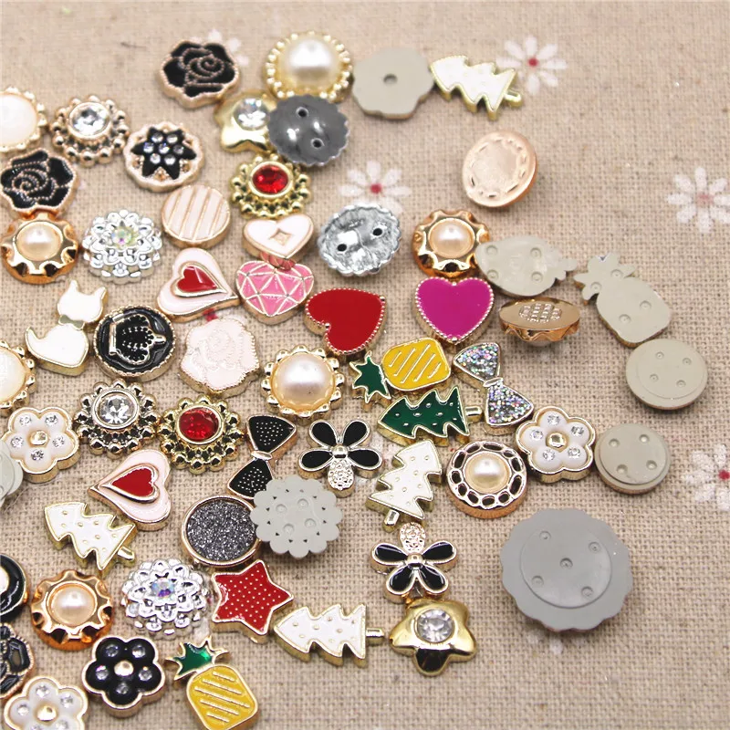 

50pcs 10mm-15mm mix color mix design flatback Button Home Garden Crafts Cabochon Scrapbooking DIY Accessories