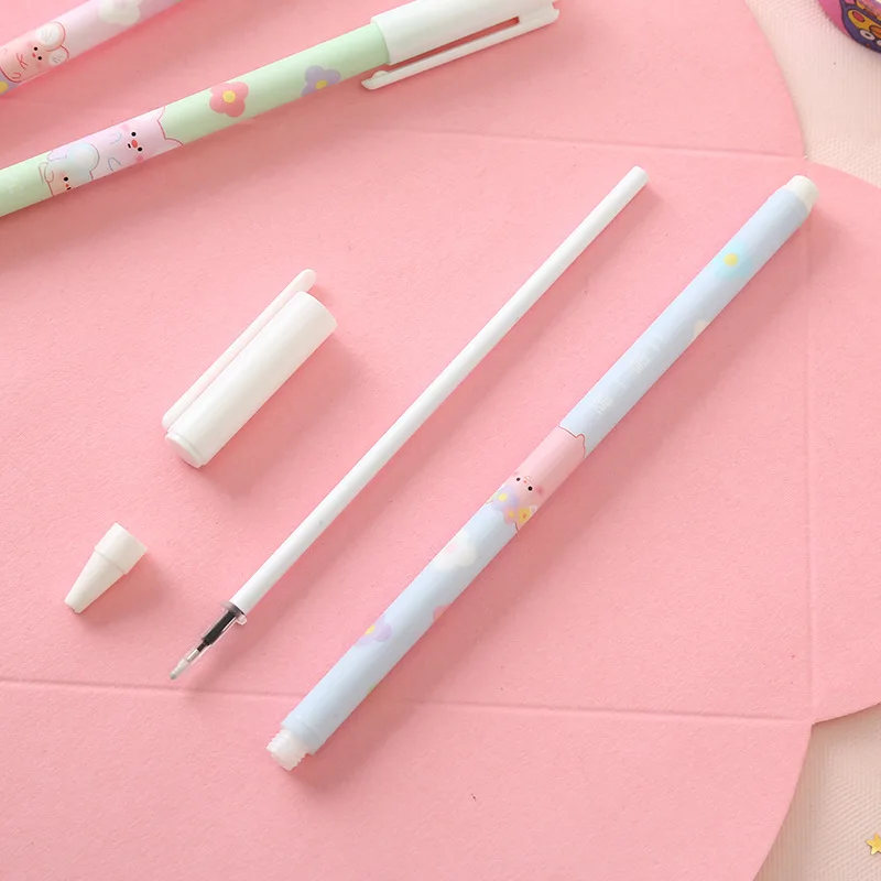 

60 pcs/lot Avocado Hamster Dinosaur Daisy Gel Pen Cute 0.5 mm Signature Pens School Office writing Supplies Promotional Gift