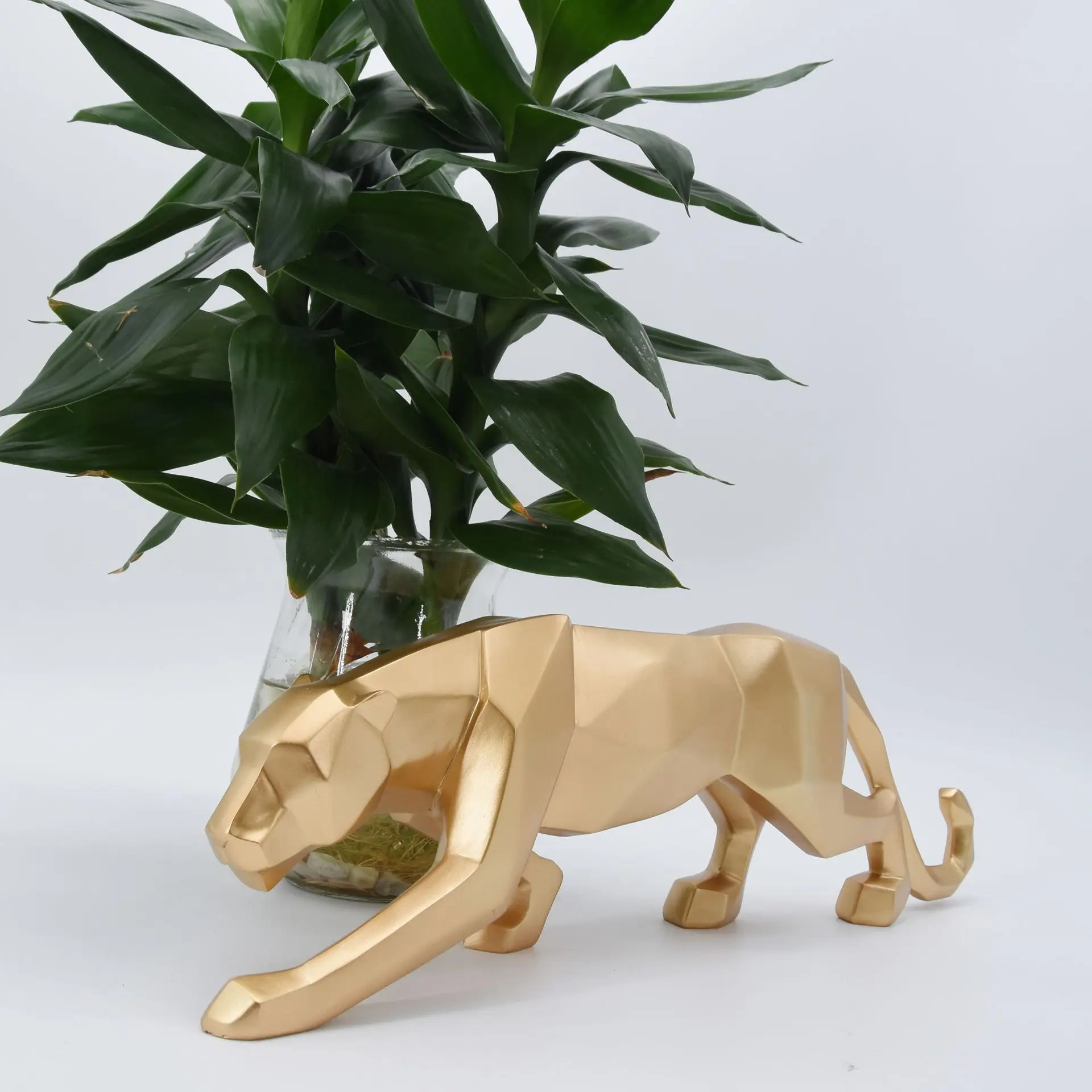 Статуэтка леопарда современная абстрактная Геометрическая статуя Пантеры