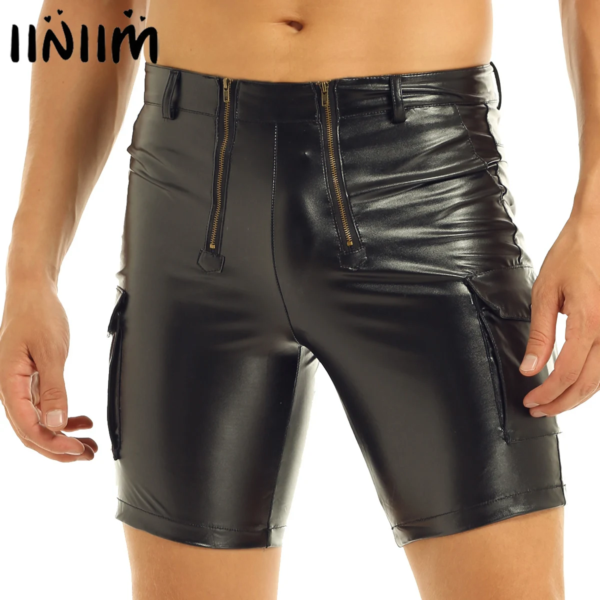 Модная Клубная одежда iiniim для мужчин пикантные короткие кожаные бандажные ремни
