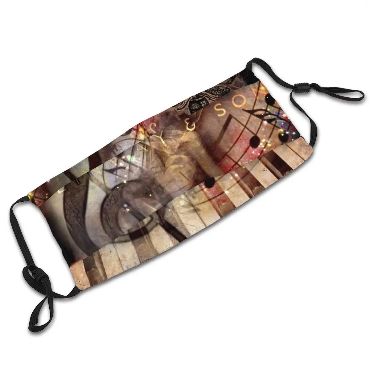 

Music Reusable Mouth Face Mask Piano Musical Gift Anti Haze Dustproof Mask With Filters Protection Mask Respirator Mouth Muffle