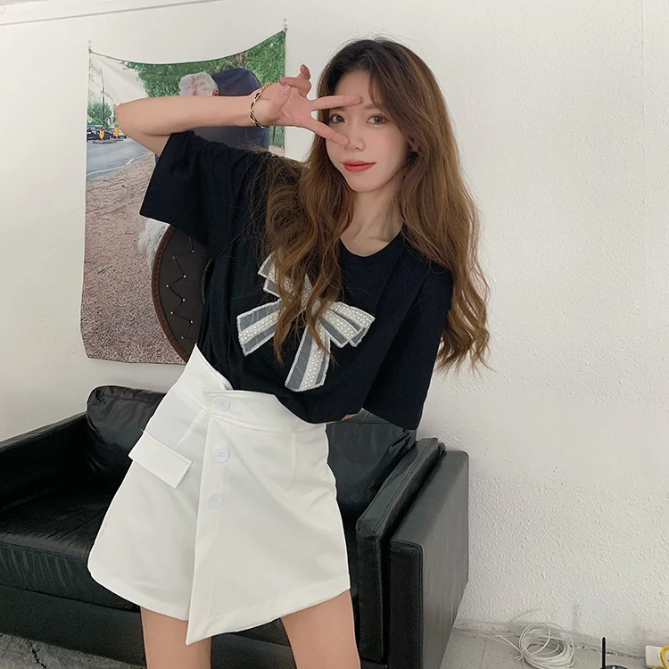 

YTX1757 2021 new slim white chic all-match short-sleeved T-shirt