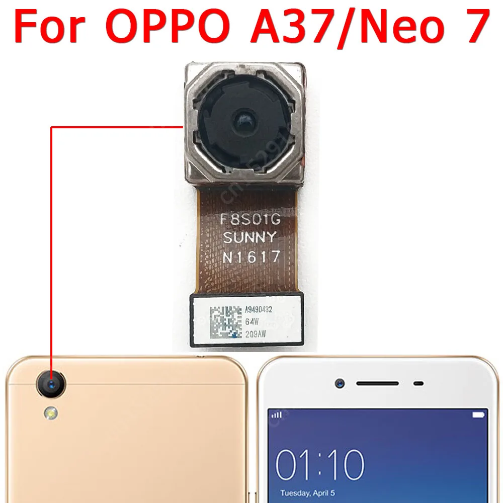 Основная камера заднего вида для OPPO Neo 7 A37, Neo7, модуль камеры заднего вида гибкий кабель для замены, ремонта, запасные части