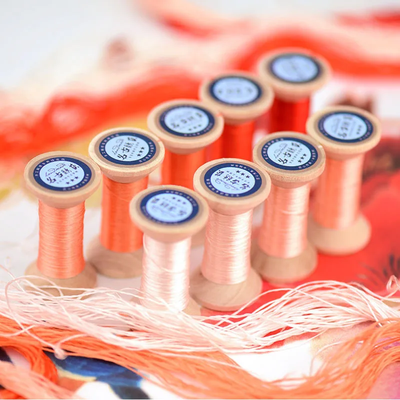 20 м Мини катушка/Сучжоу вышивка нить/шелковая нить катушка/шелковая нить/красный