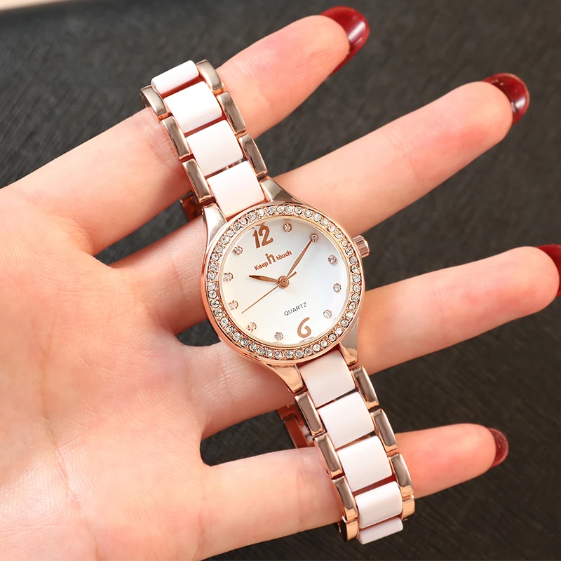 

New Fashion Women Watches Waterproof Ceramic Quartz Lady Watch For Woman Dress Diamond Female Wrist Watch Gift Relogio Feminino