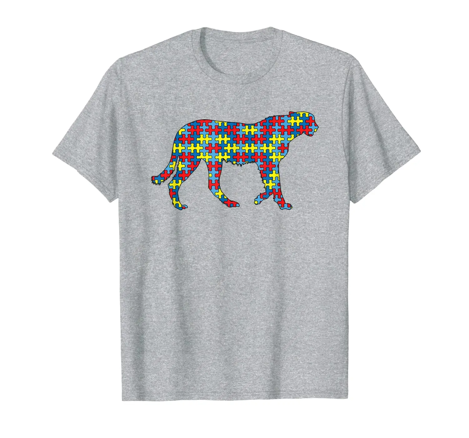 

Cheetah Autism Awareness Kids Cougar Puzzle Day Mom Gift T-Shirt