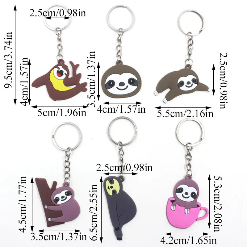 

Cute Fashion Keychain Cartoon Anime Sloth Acrylic Key Chains For Women Kids Fashion Animal Series Trinkets For Car Key Ring