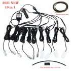 6 в 1 RGB светодиодный атмосферу автомобильный светильник Интерьер окружающего светильник волоконно-оптический полоски светильник с помощью приложения Управление DIY музыкальный плеер 8M волоконно-оптического диапазона