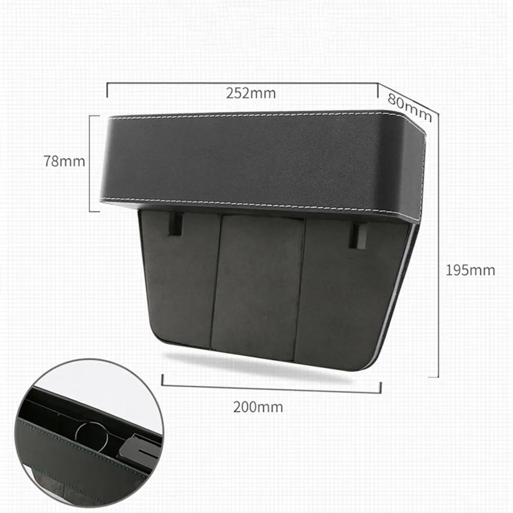 

Leather Car Seat Crevice Storage Box Seat Gap Organizing Box Seat Gap Filler Vehicle Seat Organizer For Cup Phone Card