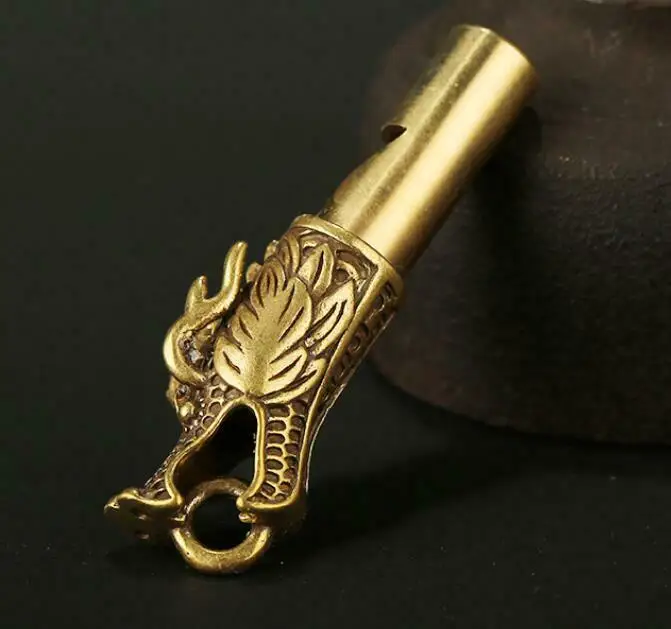 

Retro Copper Whistle Brass Outdoor Referee Whistle Wild Survival Keychain Pendan