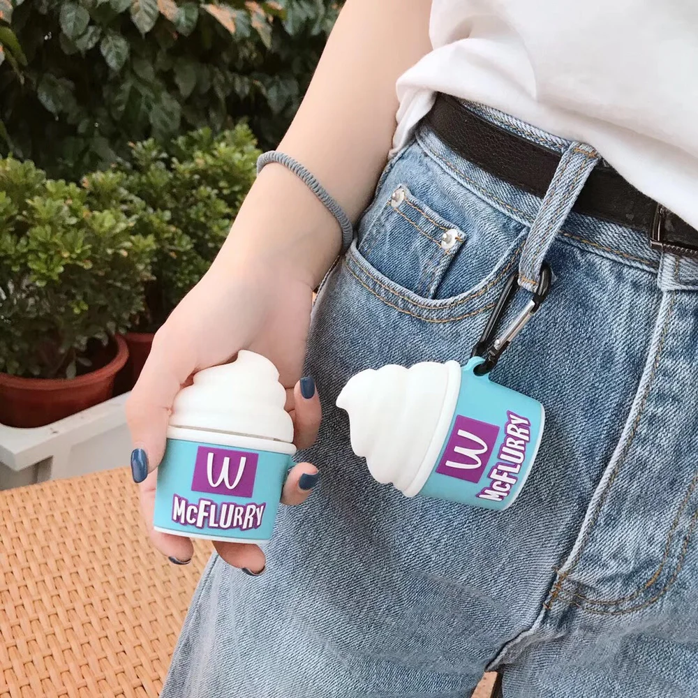 Роскошный милый 3D Lce Cream McFlurry Забавный силиконовый мягкий чехол для гарнитуры Apple
