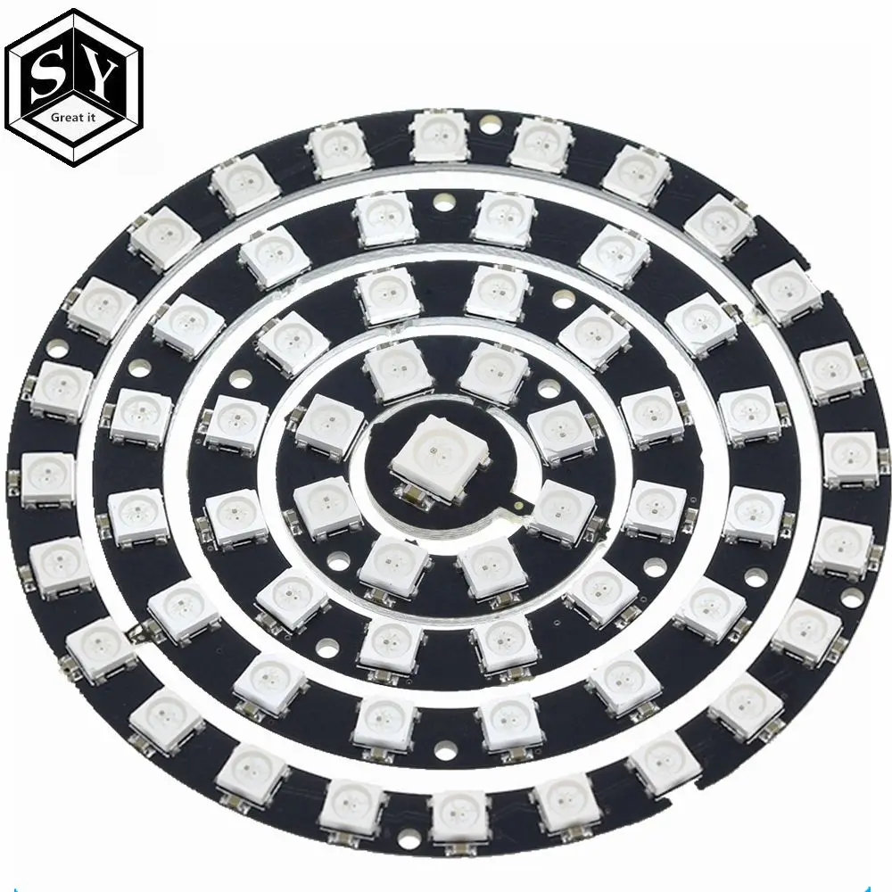 1 шт. RGB LED Ring бит 8 12 16 24 WS2812 5050 + интегрированные драйверы встроенные полноцветные