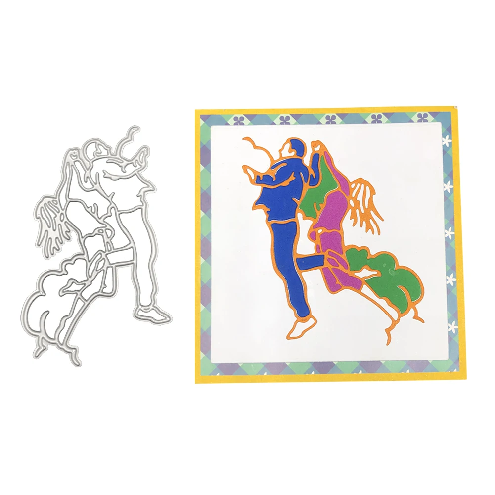

Carbon Steel Cutting Dies Dancing Party Paper Cutting Stencil Embossing Dies for DIY Scrapbooking Photo Album Paper Making FC