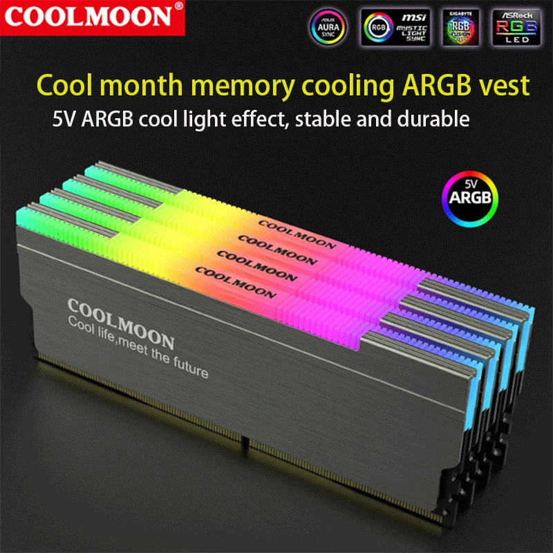 Жилет памяти Coolmoon RGB RAM теплоотвод 5В 3Pin ARGB MB SYNC CM-RA1 | Компьютеры и офис