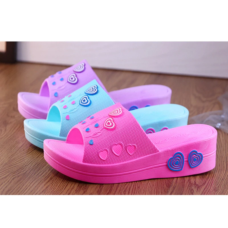 

2021 Summer New Female Fashion Heeled slides beach women Indoor leisure Platform Wedges Slippers Women summer shoes