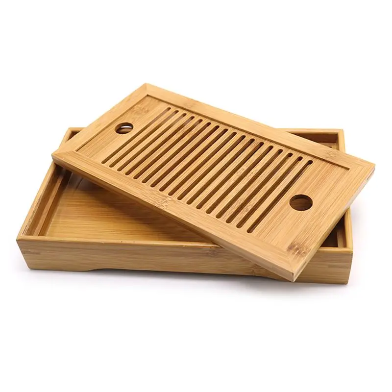 Бамбуковая подставка для чайного сервиза чайные аксессуары поднос столик с