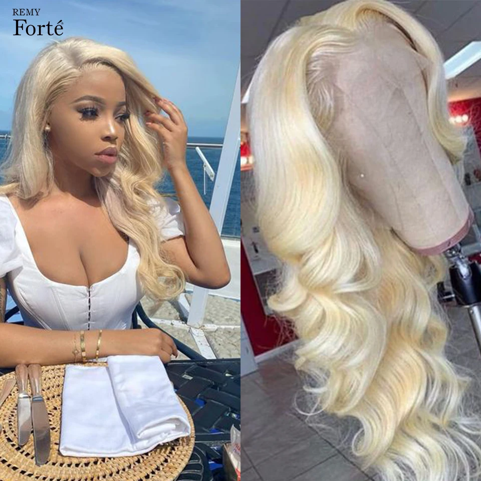 613 Blonde Lace Front Wig 13x4x1 Transparent Lace Frontal Wig Pre Plucked 30 Inch Brazilian Body Wave Human Hair Wigs For Woman