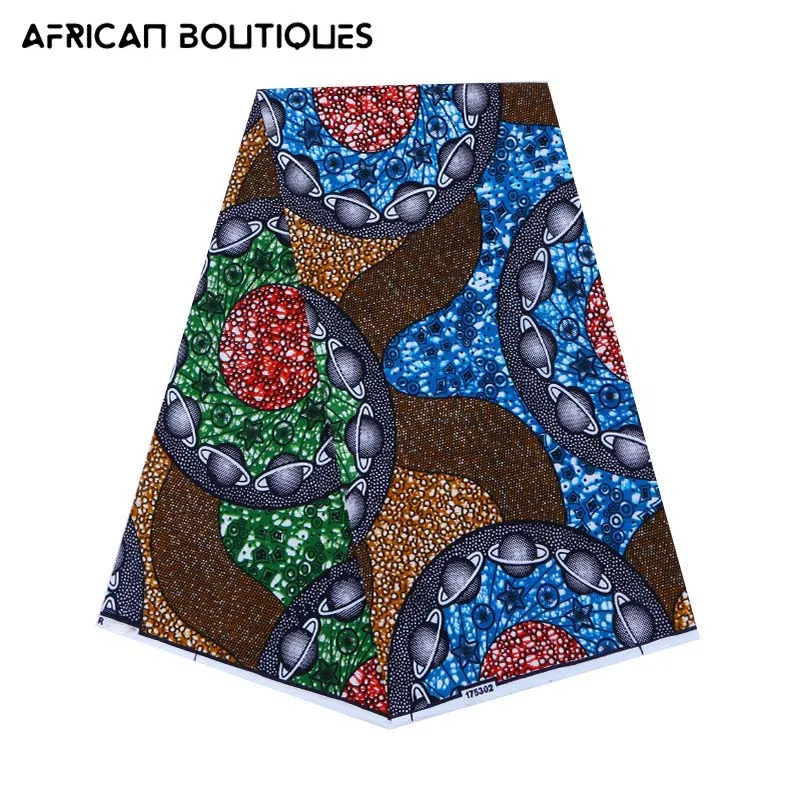 

Африканская модель, 6 ярдов, настоящая вощеная ткань, Африканское свадебное платье, ремесленный материал, 100% хлопок, Анкара, высококачествен...