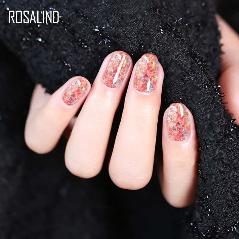 Полуперманентный Гель-лак для ногтей ROSALIND ослепительный Алмазный Гибридный лак