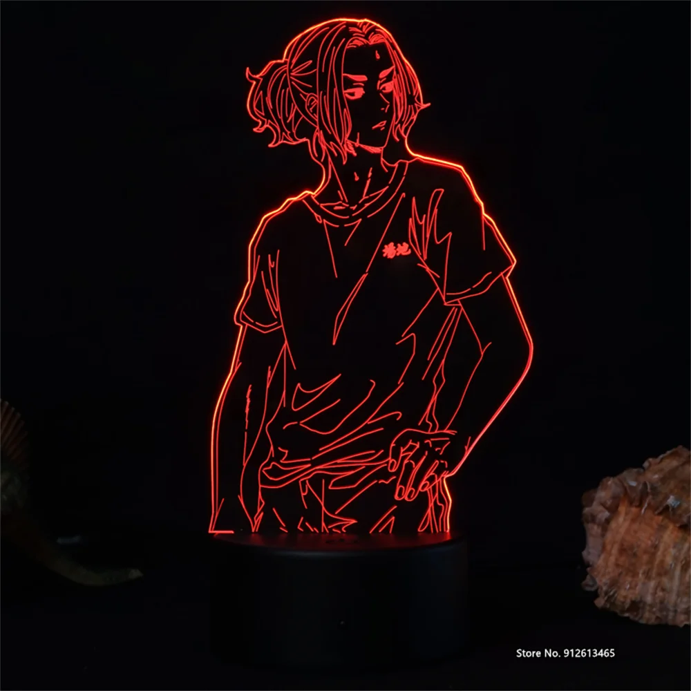 

Tokyo Avengers Design Acrylic Small Night Light Japanese Anime 3D LED Color-changing Decorative Lamp for Children's Bedroom