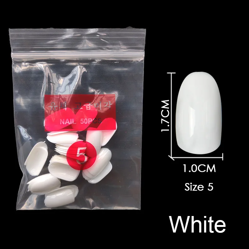 White-Size-5 Купите некоторые размеры s коротких круглых накладных гвоздей полный размер ногтей 0 1 2 3 4 5 6 7 8 доступны 3 цвета накладные ногти для ногтей DIY - Цвет: White-Size-5