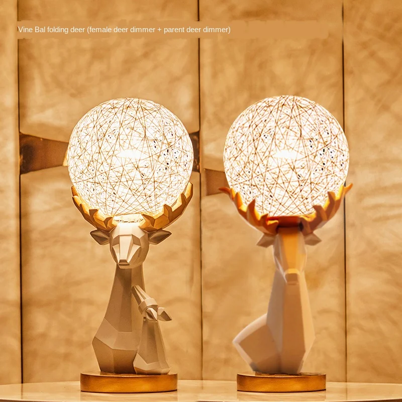 

Nordic Creative Bedroom Warm Night Light Cartoon Origami Deer Table Lamp Bedside Table Lamp Wedding Gift A1765
