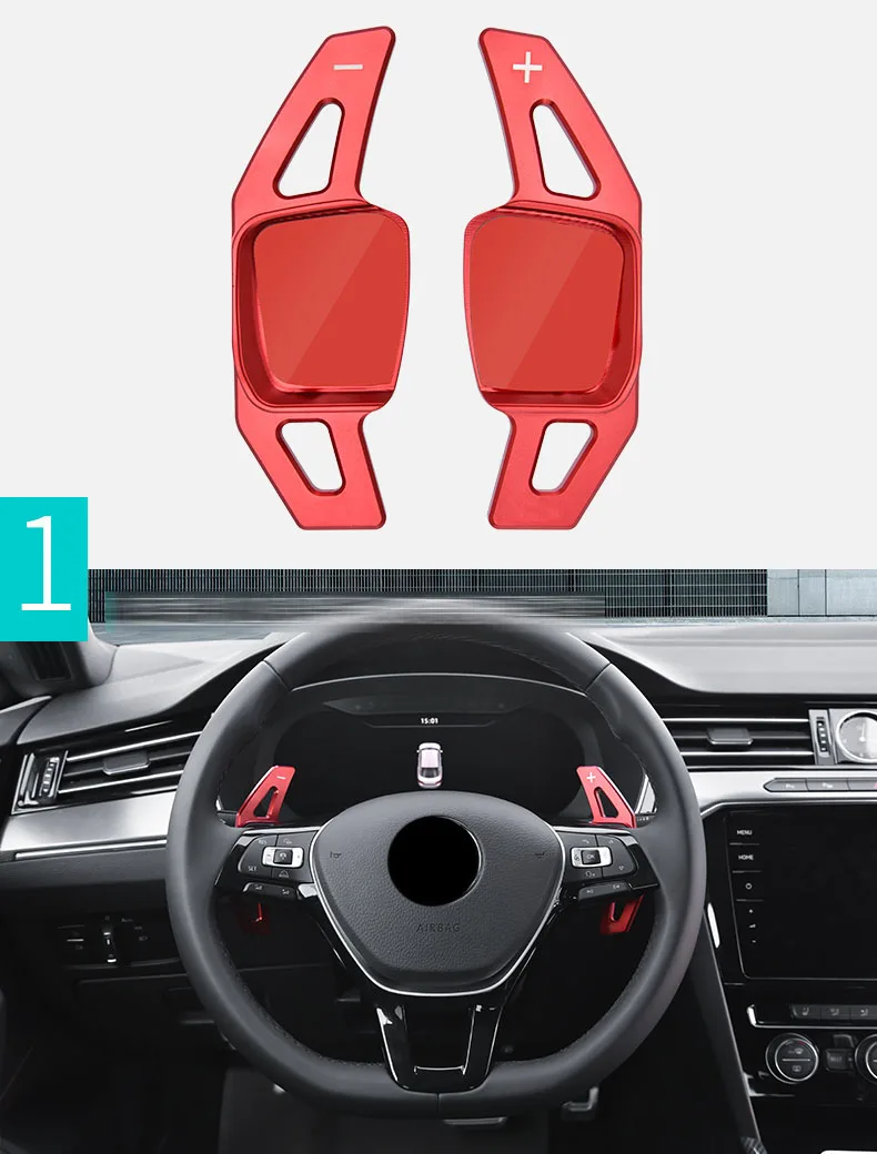 RED 2PCS Рулевое колесо для tiguan arteon, аксессуары для интерьера, наклейки для автомобиля, накладки для салона - Название цвета: RED 2PCS