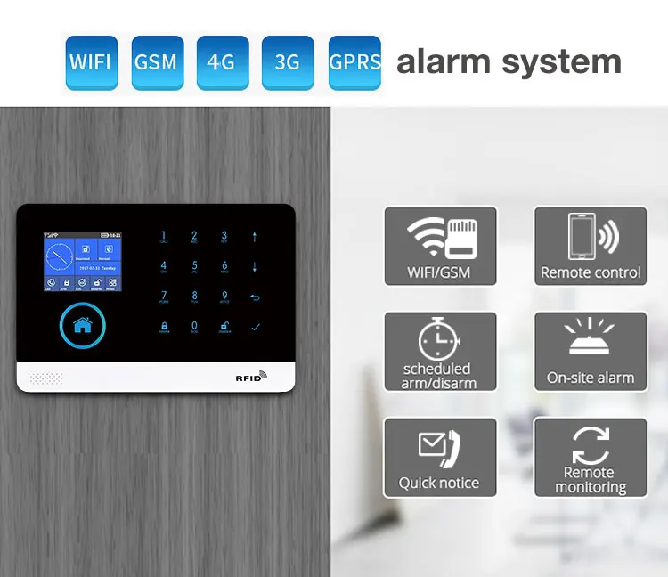 PG-103 4G 3G GSM Wireless Alarm System with IP Camera Tuya SmartLife APP Control for Home Security Alarm PIR Sensor Door Sensor