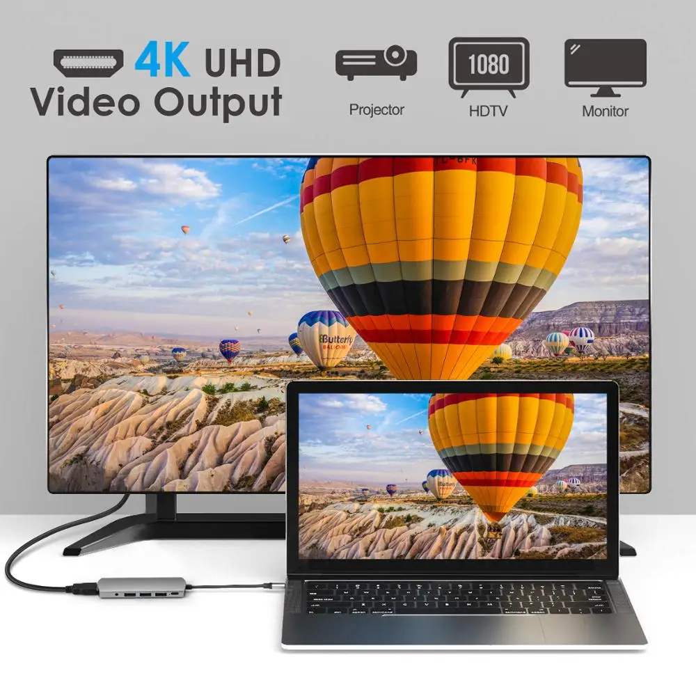 USB C-концентратор DeepFox для Multi 3 0 HDMI аудио разъем адаптер док-станция MacBook Pro