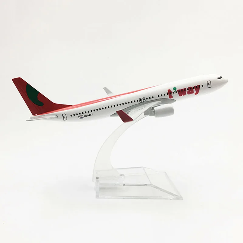 

16CM 1/400 SCALE Boeing B737 Korea t'way airline airplane model toys aircraft diecast plastic alloy plane gifts for kids