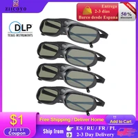 4pc 3d active shutter glasses dlp link 3d glasses for xgimi z4xh1z5 optoma sharp lg acer h5360 jmgo benq coolux projectors