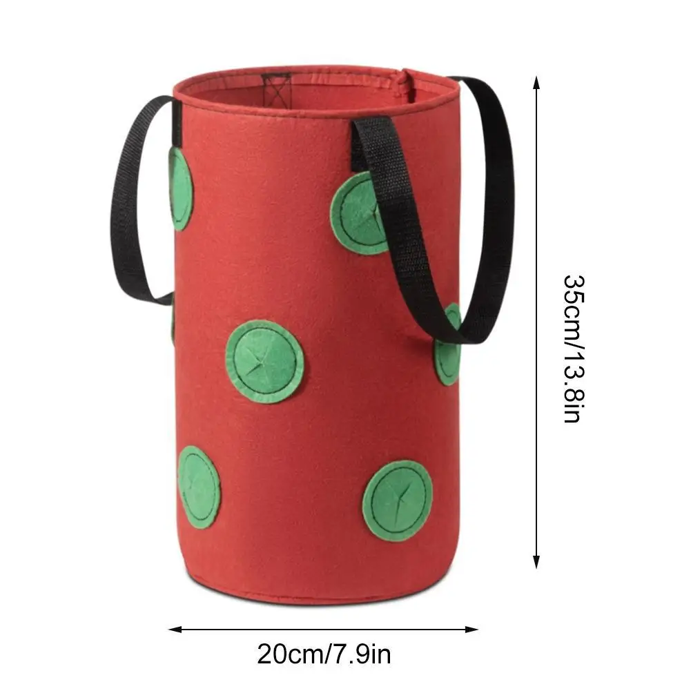 

Strawberry Tomato Growing Bag 13 Holes Garden Hanging Vegetable Fruits Plants Planting Bag Breathable Reusable Flower Herb Pot