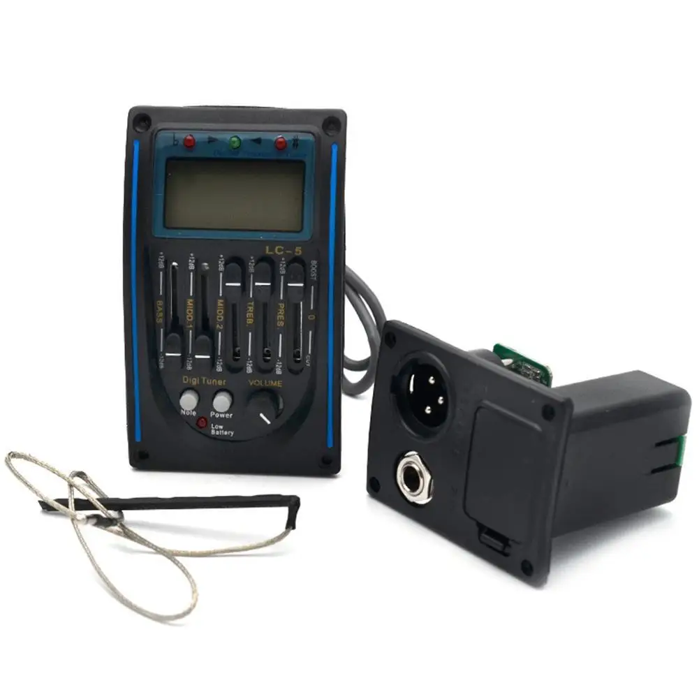 

LC-5 Акустическая гитара Piezo Pickup 5 полос подсветки Preamp EQ эквалайзер тюнер