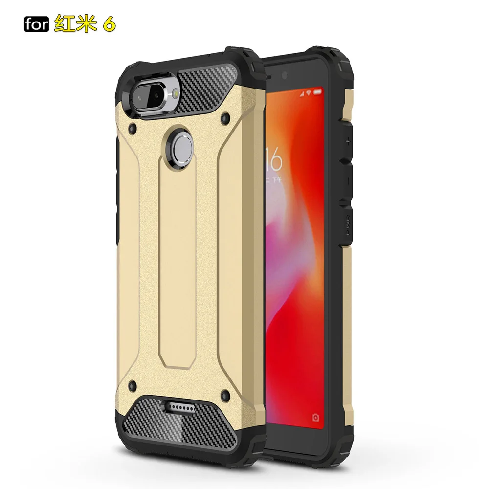 Golden Противоударный защитный чехол 5,45 для Xiaomi Redmi 6 Чехол для Xiaomi Redmi 6 Redmi6 чехол-лента на заднюю панель - Цвет: Golden