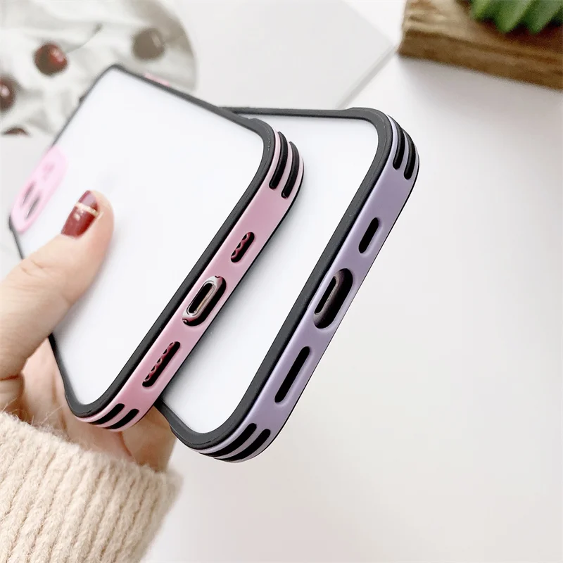 

Transparent Matte Phone Case For IPhone 12 11 Pro X XR XS Max 7 8 Plus Mini Silicon Color Shockproof Camera Lens Back Cover Capa