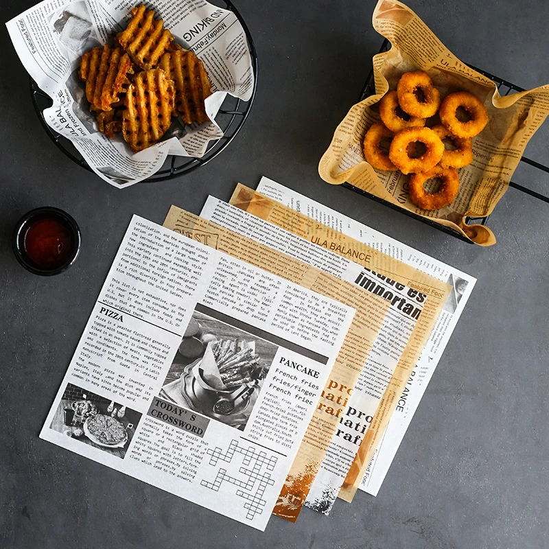 Papel de aceite para hornear patatas fritas, 200 piezas, grado alimenticio, para galletas, pan, a prueba de grasa, env&iacute;o gratis-2