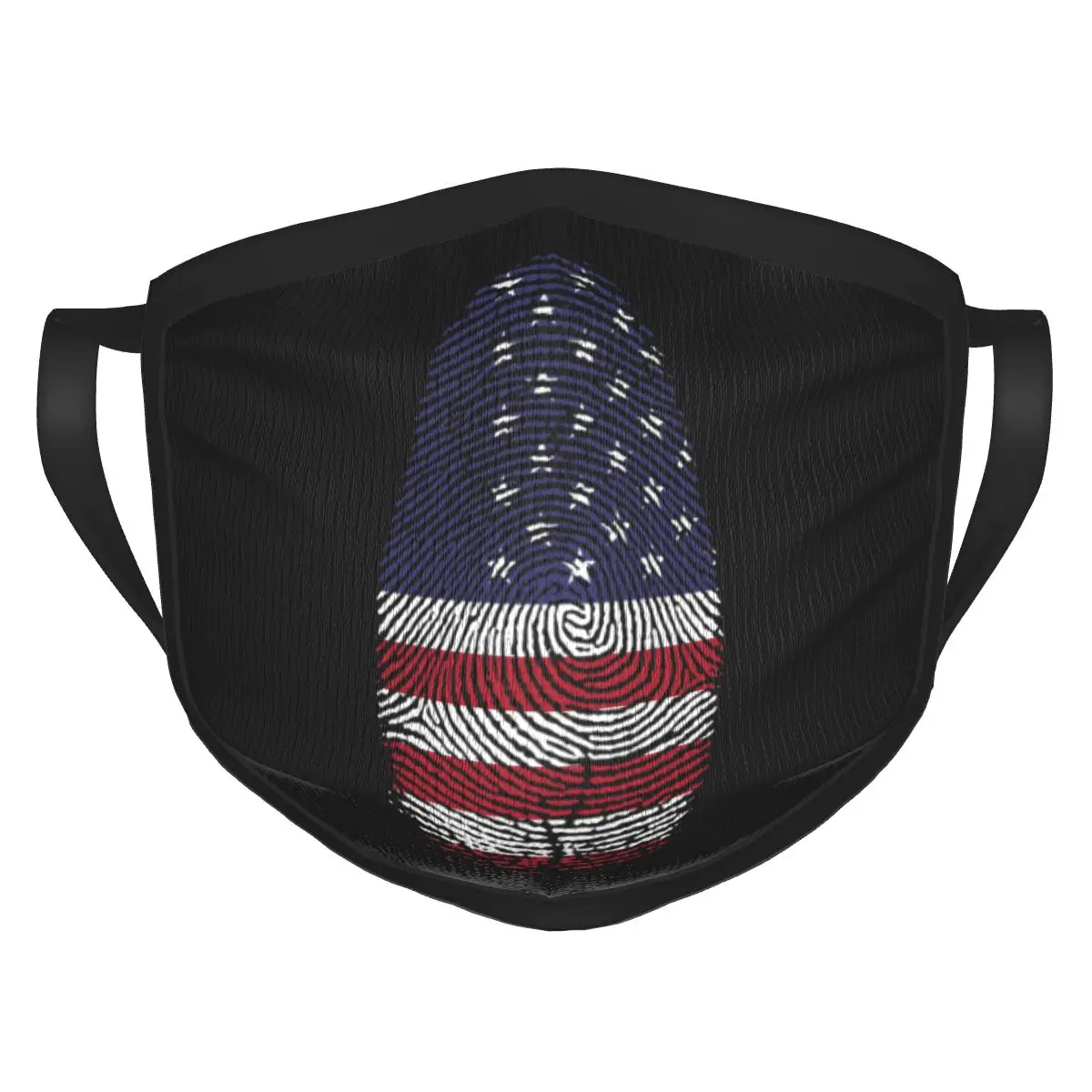 

American Flag In My Fingerprint Face Mask Reusable Washable Breathable Black Border Scarf Anti Haze for Adult Women Men cool